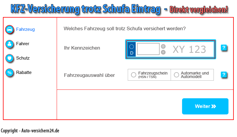 KFZ Versicherung: Auto Versicherung trotz Schufa erhalten! Autoersicherung ohne Schufa mit 100% Zusage?